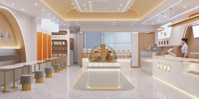 现代甜品面包店3D模型下载